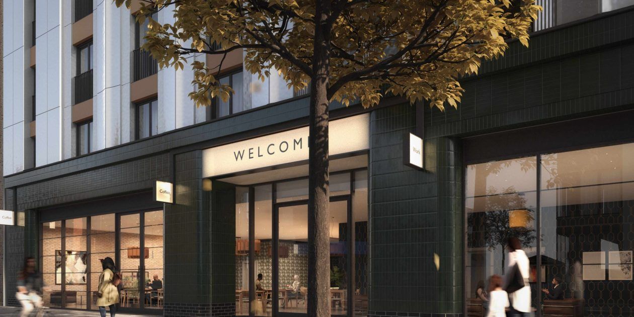Ground floor frontage and entrance at street level