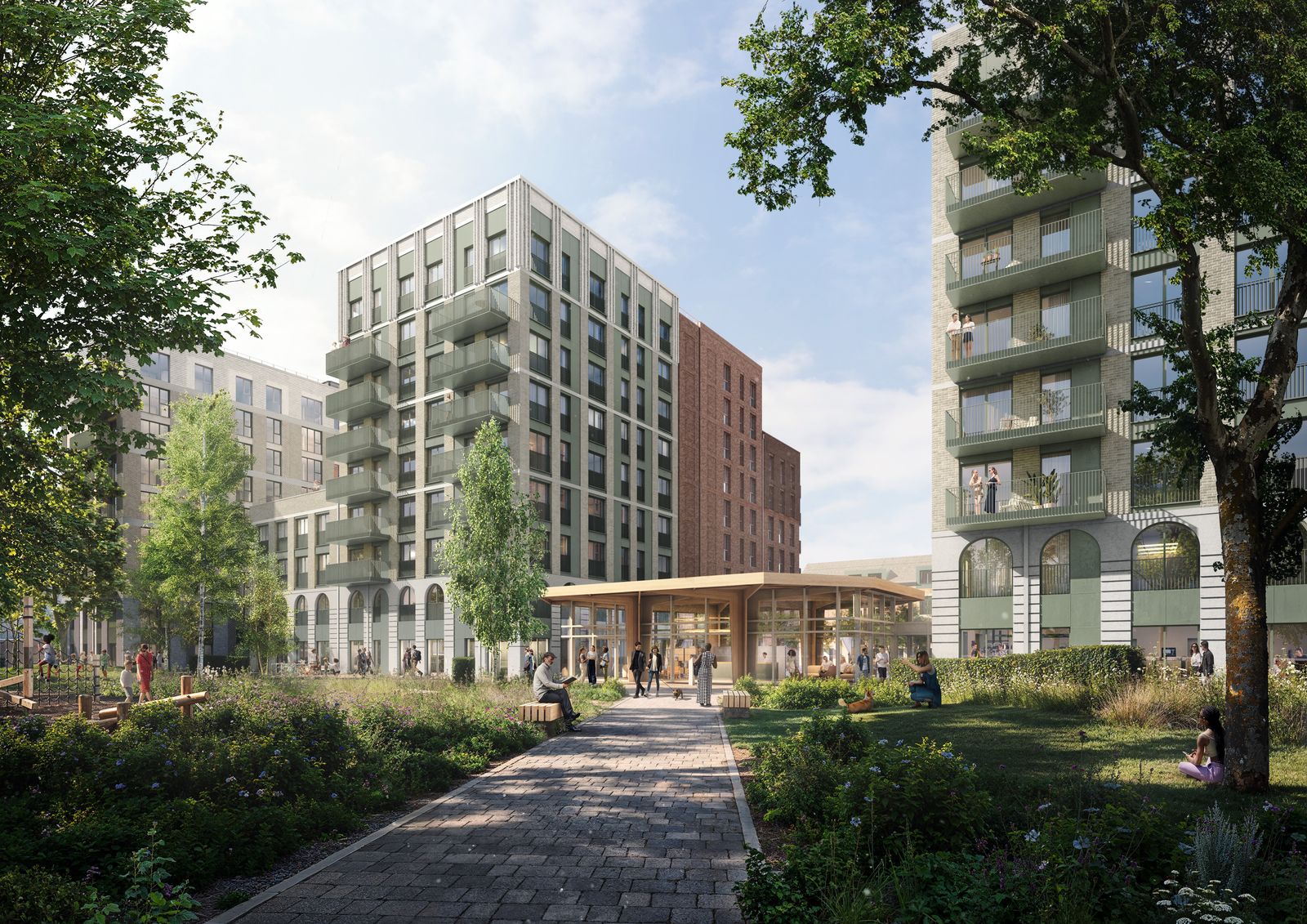 Landscaped route through the Victoria House scheme