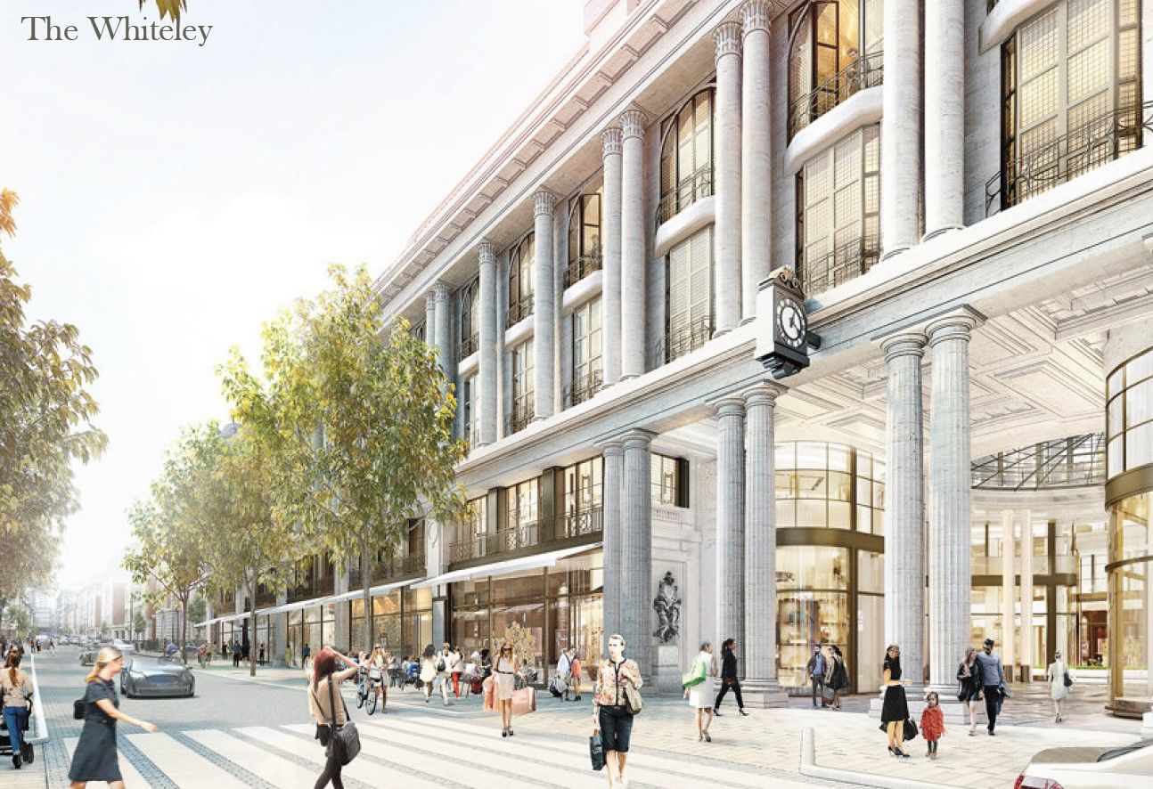 Colonnade and shopfront within the wider development