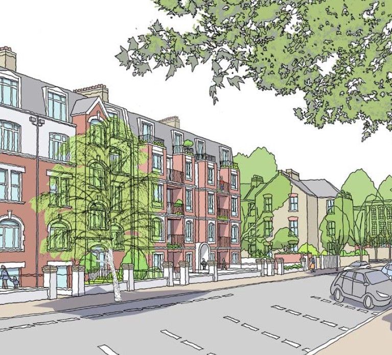 Sketch view along Widley Road